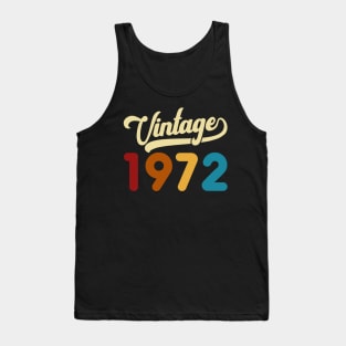 1972 Vintage Gift 48th Birthday Retro Style Tank Top